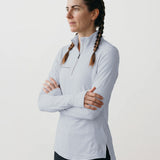 Women’s Mesh ¼ Zip Active Top – Breathable & Lightweight – Grey
