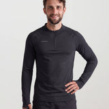 Men’s Quarter Zip Pullover – Lightweight Activewear – Black – Training & Team Sports