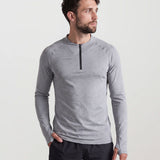Men’s Quarter Zip Pullover – Stretch Fit – Grey – Sport Training Layer