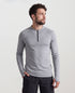 Men’s Quarter Zip Pullover – Stretch Fit – Grey – Sport Training Layer