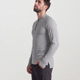 Men’s Quarter Zip Pullover – Stretch Fit – Grey – Sport Training Layer