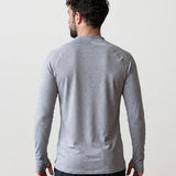 Men’s Quarter Zip Pullover – Stretch Fit – Grey – Sport Training Layer
