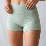 Freestyle High Waisted Shorts (Light green)
