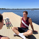 Men’s Rowing Unisuit – Varsity Sash – Oxblood and Ivory