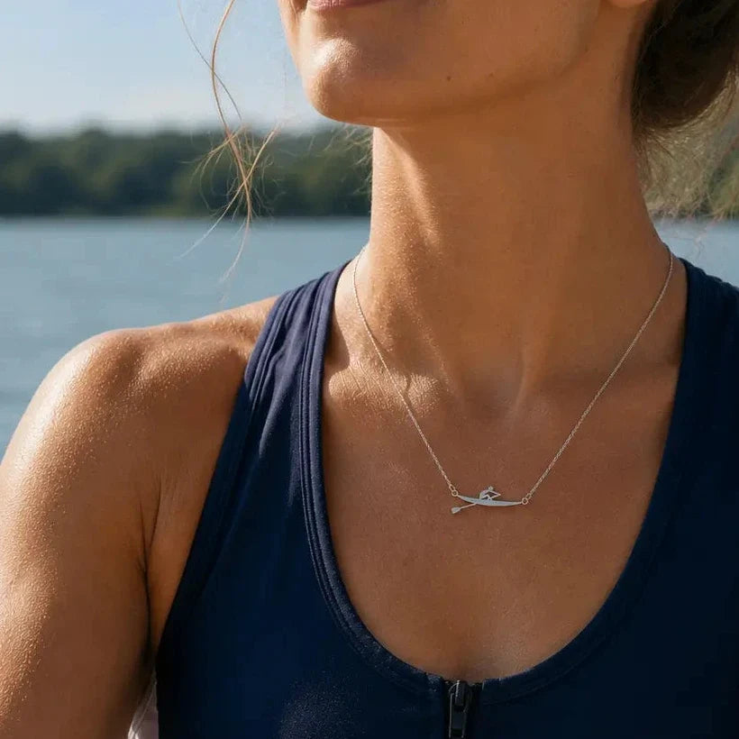 rowing single scull necklace  - gifts for rowers