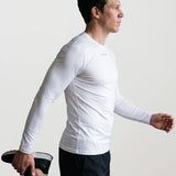 Men’s Rowing Baselayer – Long Sleeve UV Tee – SolarShield – White