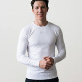 Men’s Rowing Baselayer – Long Sleeve UV Tee – SolarShield – White