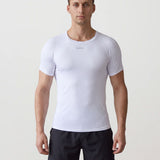 Men’s Rowing Baselayer Tee – Mesh Panel – Short Sleeve – White UV Top