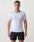 Men’s Rowing Baselayer Tee – Mesh Panel – Short Sleeve – White UV Top