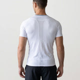 Men’s Rowing Baselayer Tee – Mesh Panel – Short Sleeve – White UV Top